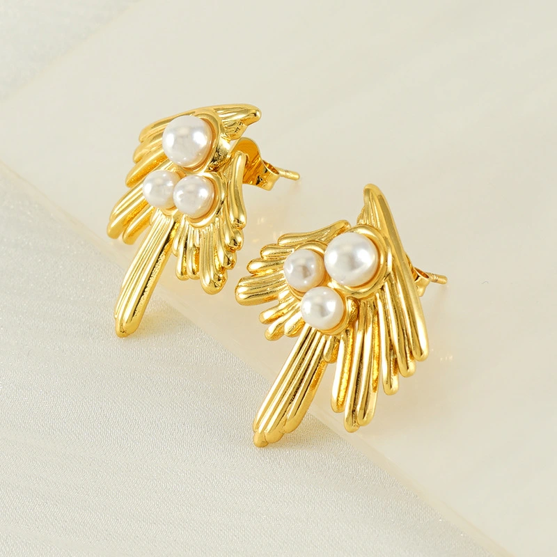 Perlas de alta gama, aretes de acero inoxidable, aretes versátiles de fundición de acero inoxidable  ACRE/38-187