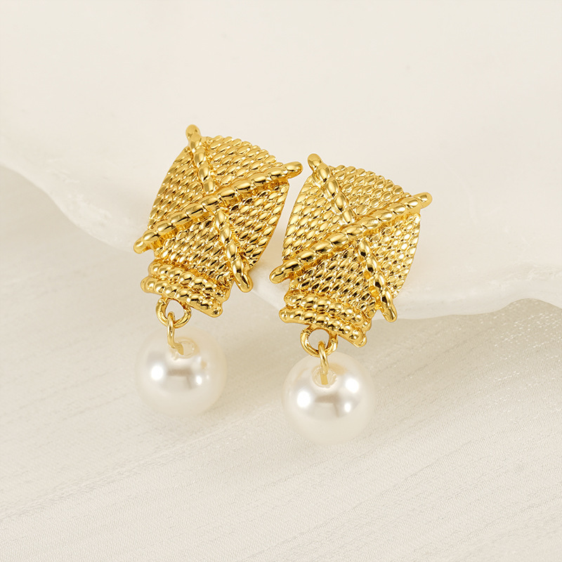 Perlas de alta gama, aretes de acero inoxidable, aretes versátiles de fundición de acero inoxidable  ACRE/38-187
