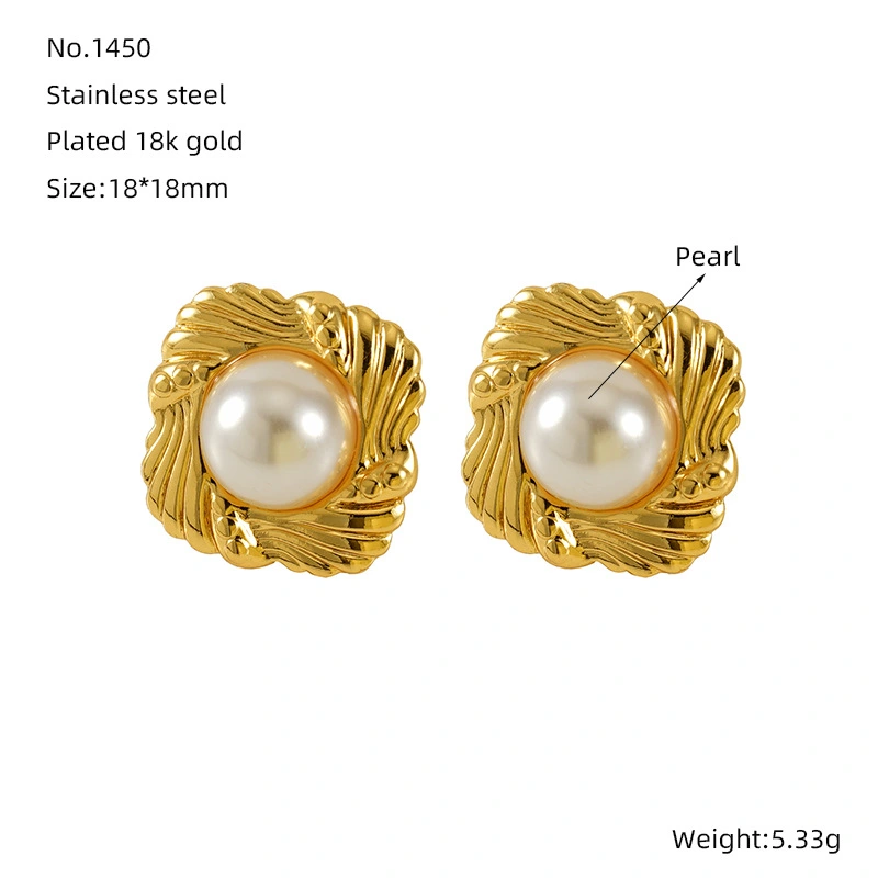 Perlas de alta gama, aretes de acero inoxidable, aretes versátiles de fundición de acero inoxidable  ACRE/38-187