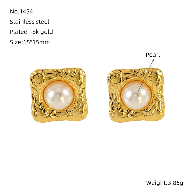 Perlas de alta gama, aretes de acero inoxidable, aretes versátiles de fundición de acero inoxidable  ACRE/38-187