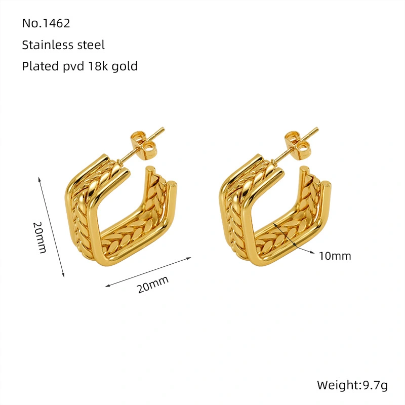 Venta al por mayor, pendientes de amor de trigo con diseño de nicho de alta gama, pendientes y pendientes de lujo de acero inoxidable a la moda  ACRE/38-192