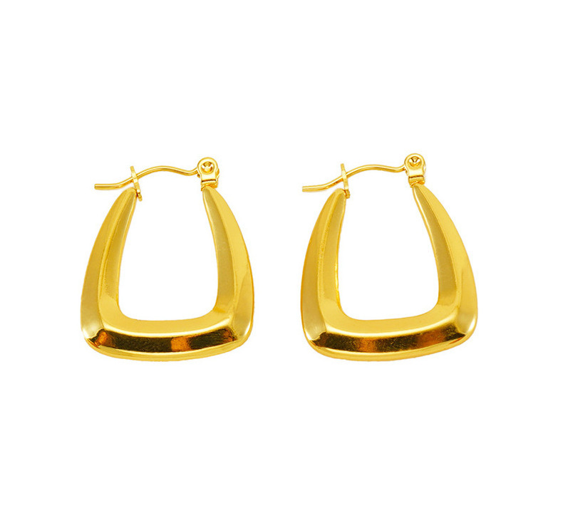 Pendientes geométricos de acero de titanio, estilo INS de alta gama, diseño de nicho, pendientes y hebillas de acero inoxidable fundido de 18 quilates  ACRE/38-198