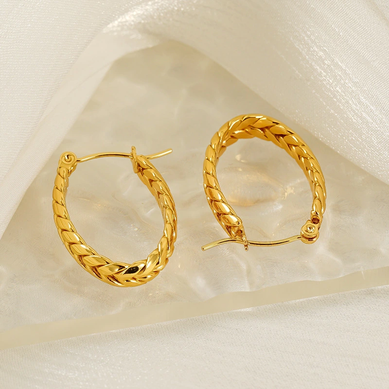 Venta al por mayor, pendientes de amor de trigo con diseño de nicho de alta gama, pendientes y pendientes de lujo de acero inoxidable a la moda  ACRE/38-192