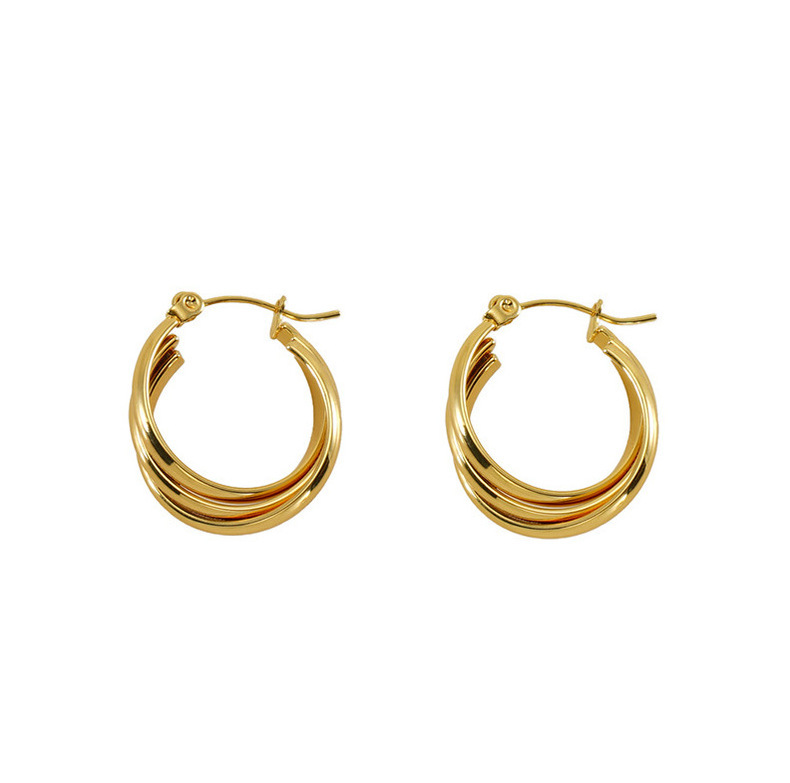 Venta al por mayor, pendientes irregulares geométricos retro de múltiples líneas, pendientes de línea retorcida con personalidad geométrica, pendientes de acero de titanio  ACRE/38-190