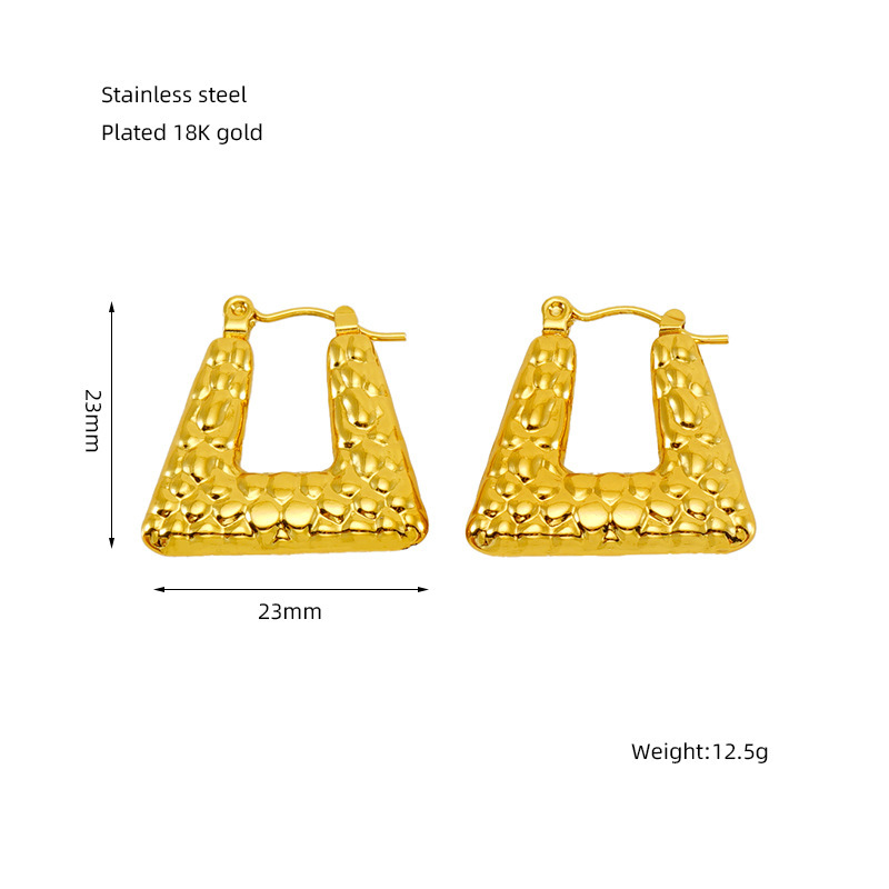 Pendientes geométricos de acero de titanio, estilo INS de alta gama, diseño de nicho, pendientes y hebillas de acero inoxidable fundido de 18 quilates  ACRE/38-198