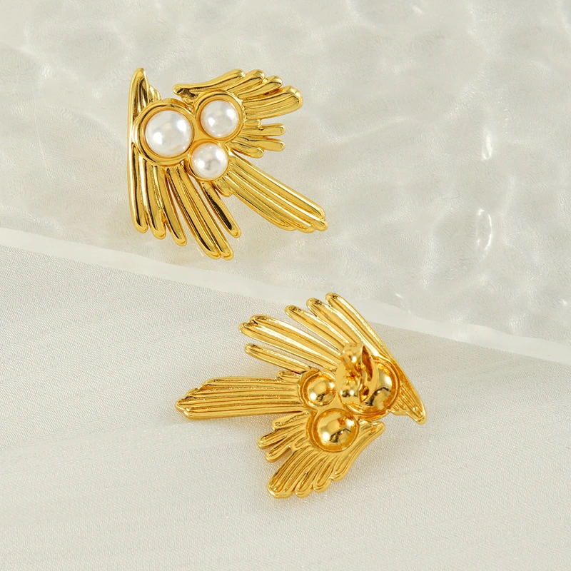 Perlas de alta gama, aretes de acero inoxidable, aretes versátiles de fundición de acero inoxidable  ACRE/38-187