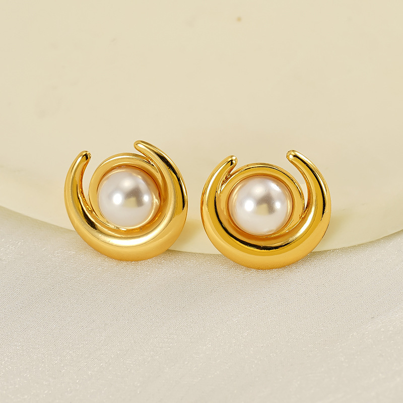 Perlas de alta gama, aretes de acero inoxidable, aretes versátiles de fundición de acero inoxidable  ACRE/38-187