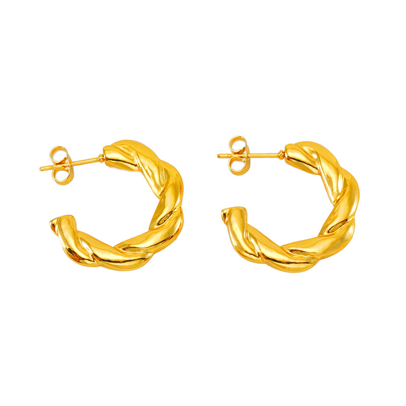 Pendientes geométricos de acero de titanio, estilo INS de alta gama, diseño de nicho, pendientes y hebillas de acero inoxidable fundido de 18 quilates  ACRE/38-198
