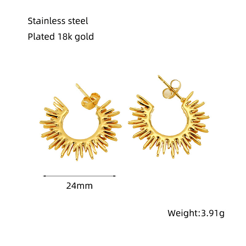 Pendientes de acero de titanio Diseño de nicho Coronas fundidas Pendientes de trigo Pendientes y pendientes de acero inoxidable de 18 quilates al por mayor  ACRE/38-196