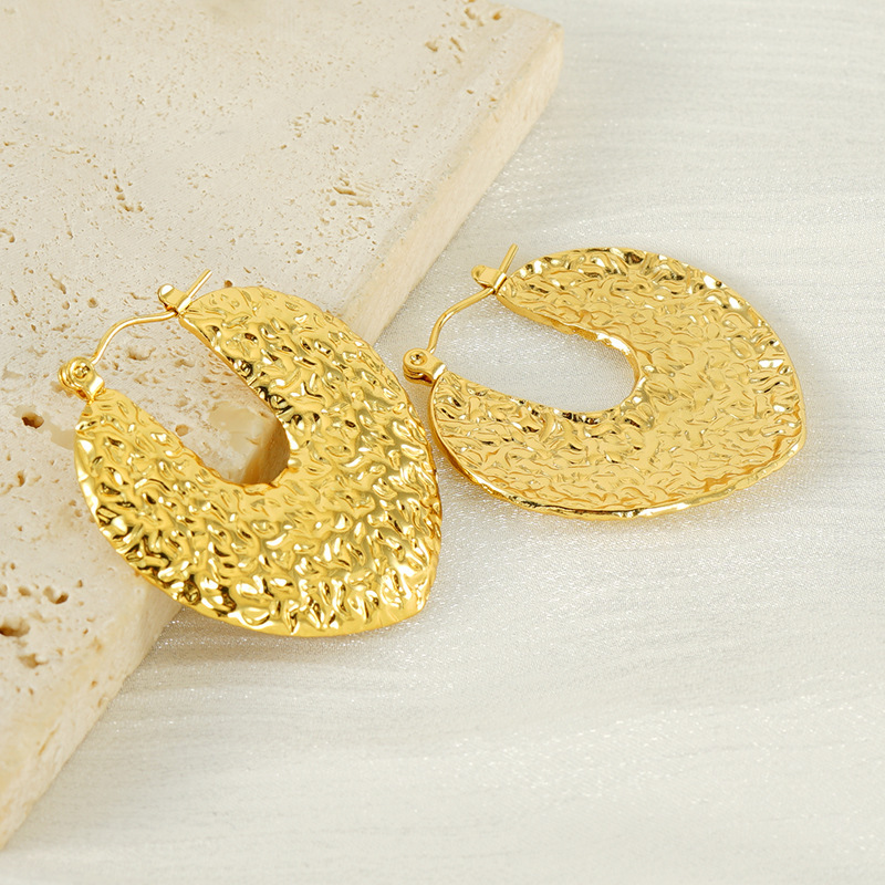 Pendientes colgantes de amor de acero inoxidable geométricos con diseño de estilo INS, pendientes simples de acero de titanio y oro fundido de 18 quilates  ACRE/38-203