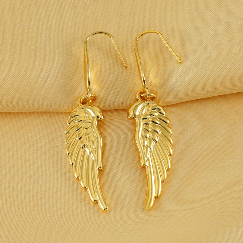 Pendientes de ala de acero inoxidable fundido diseño de nicho de oro ins18K pendientes de acero de titanio joyería al por mayor  ACRE/38-222