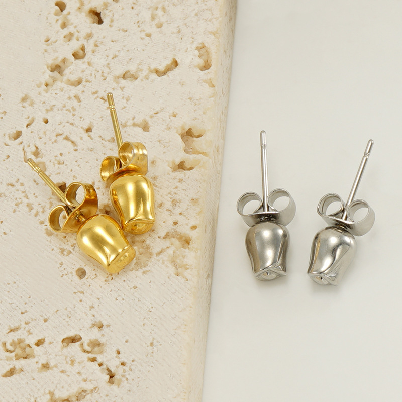 Pendientes de rosa de acero inoxidable fundido nicho en pendientes y pendientes de acero de titanio de lujo ligeros y versátiles al por mayor  ACRE/38-232