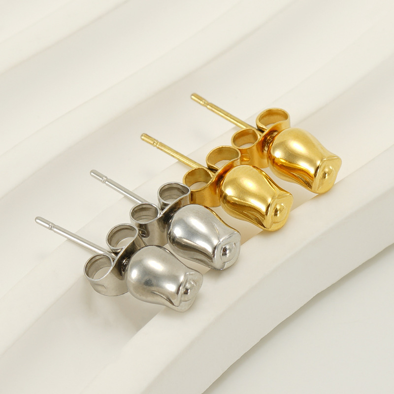 Pendientes de rosa de acero inoxidable fundido nicho en pendientes y pendientes de acero de titanio de lujo ligeros y versátiles al por mayor  ACRE/38-232