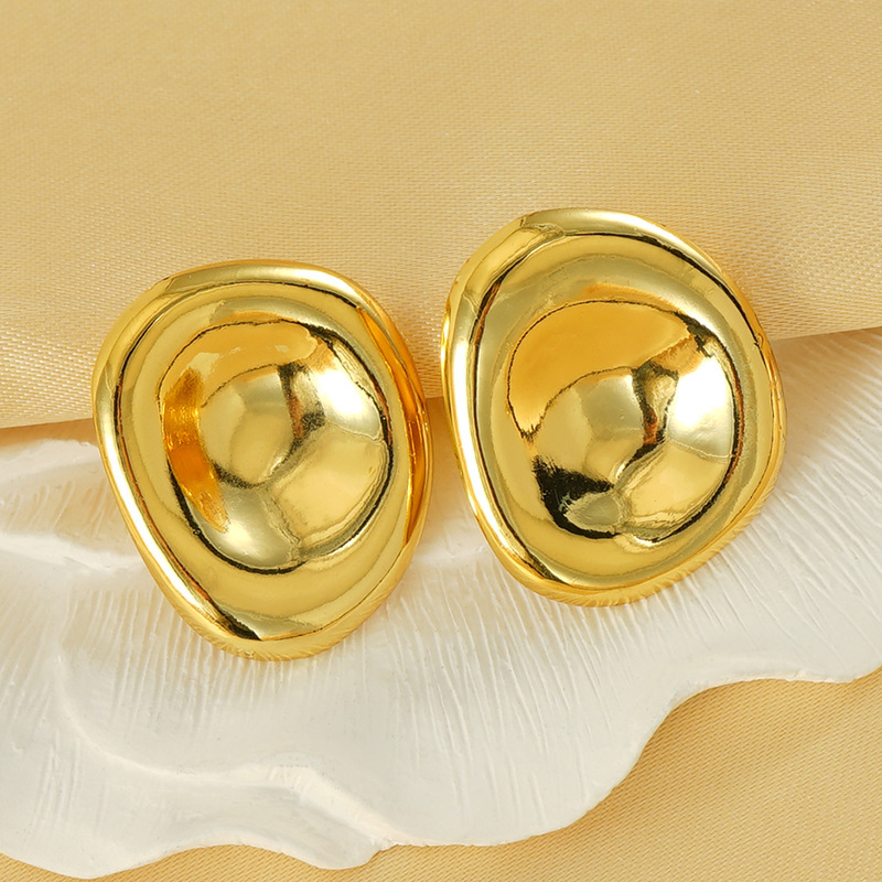 Temperamento irregular, pendientes brillantes, chapados en oro de 18 quilates, sencillos y versátiles, pendientes de acero inoxidable fundido al por mayor  ACRE/38-239