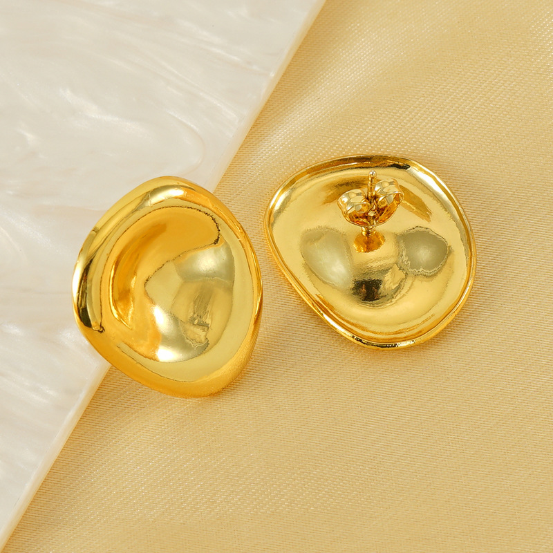 Temperamento irregular, pendientes brillantes, chapados en oro de 18 quilates, sencillos y versátiles, pendientes de acero inoxidable fundido al por mayor  ACRE/38-239