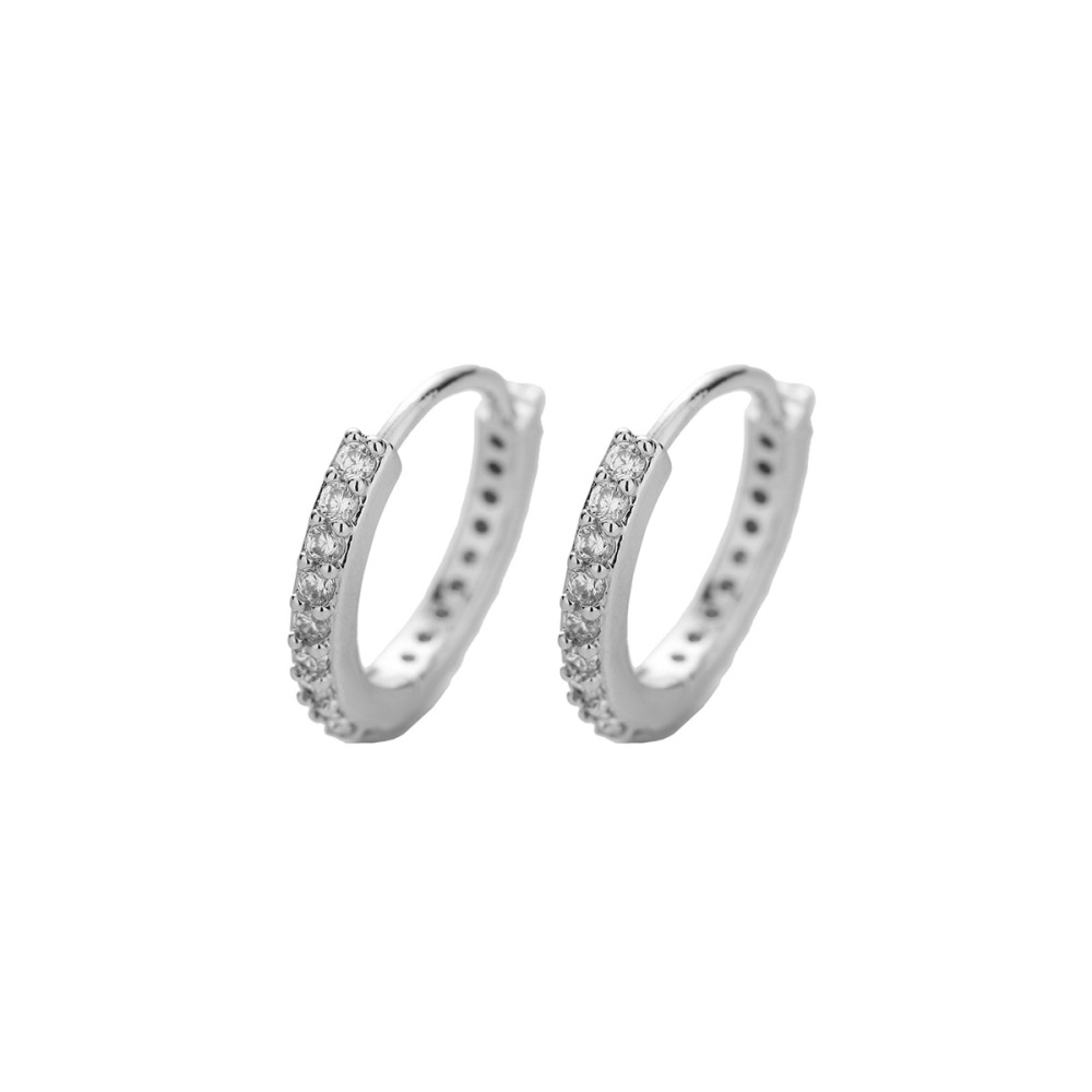 Joyas de cobre, pendientes de aro lisos con diamantes, sencillos y versátiles, pendientes ligeros de lujo para hombre y mujer, pendientes de calle  COPE/11-267