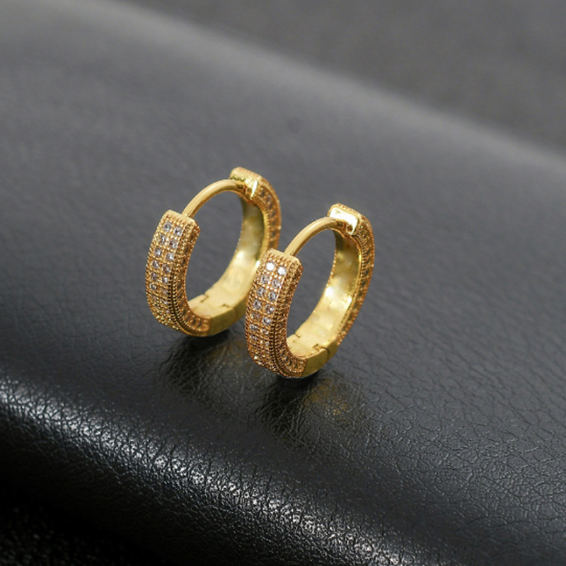 Pendientes de cobre con diamantes, accesorios sencillos y versátiles  COPE/11-265