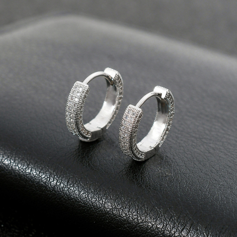 Pendientes de cobre con diamantes, accesorios sencillos y versátiles  COPE/11-265