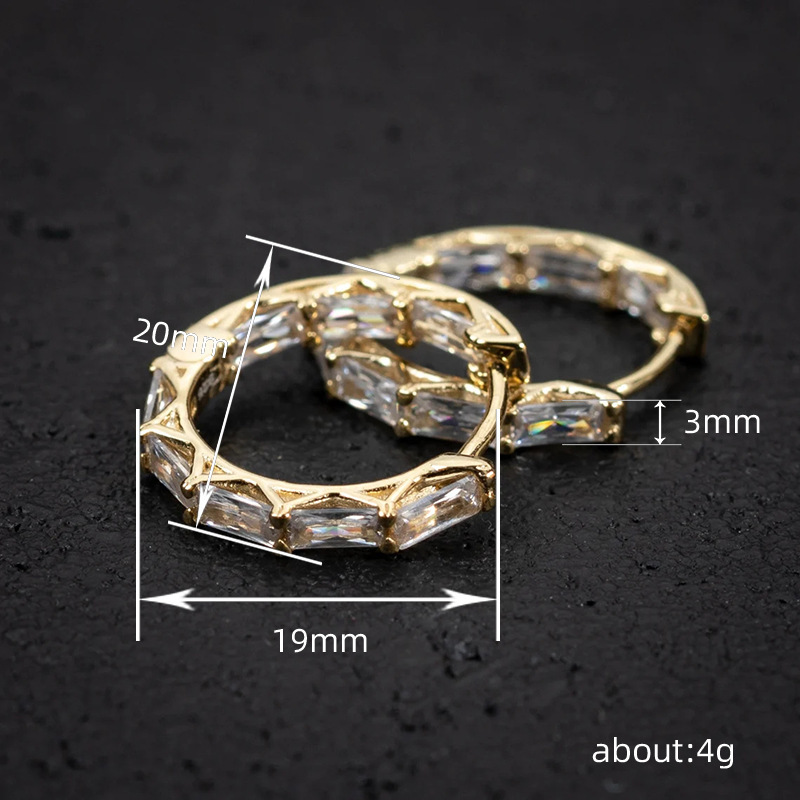 Joyas de cobre, aretes con diamantes, versátiles y elegantes, aretes geométricos de bambú.  COPE/44-260