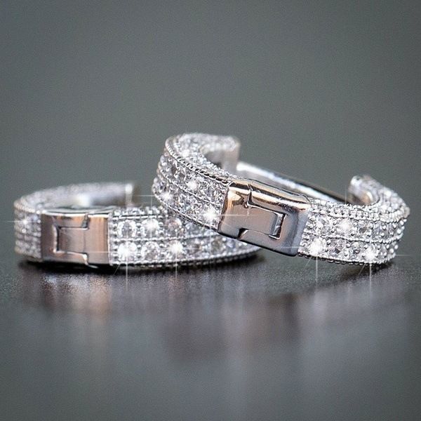Pendientes de cobre con diamantes, accesorios sencillos y versátiles  COPE/11-265