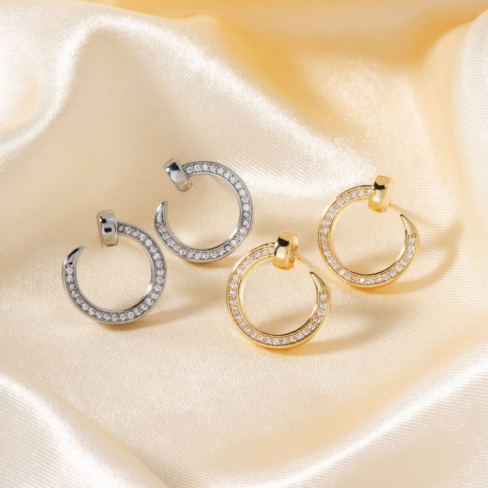 Joyas de cobre, micropavé de circonitas, pendientes de uñas, tendencias de moda, temperamento versátil, pendientes y pendientes  COPE/46-286