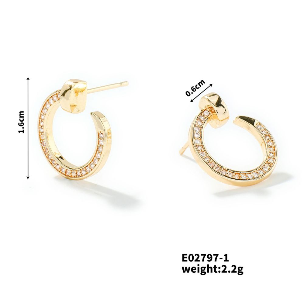 Joyas de cobre, micropavé de circonitas, pendientes de uñas, tendencias de moda, temperamento versátil, pendientes y pendientes  COPE/46-286
