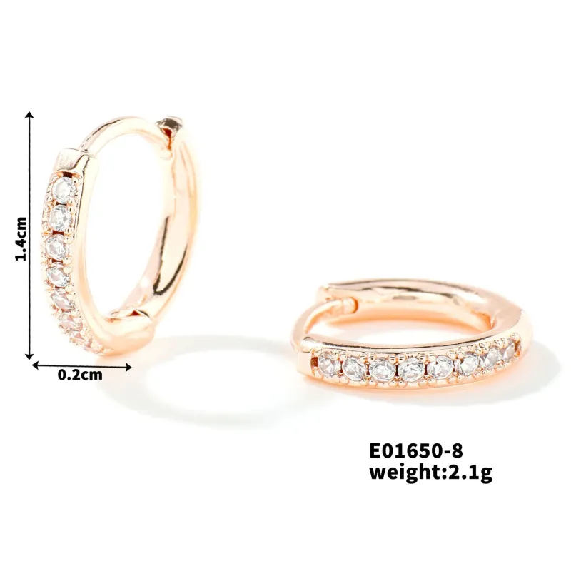 Joyas de cobre, micropavé de circonitas, nicho y únicos, pendientes unisex, pendientes estilo cool al por mayor  COPE/46-287