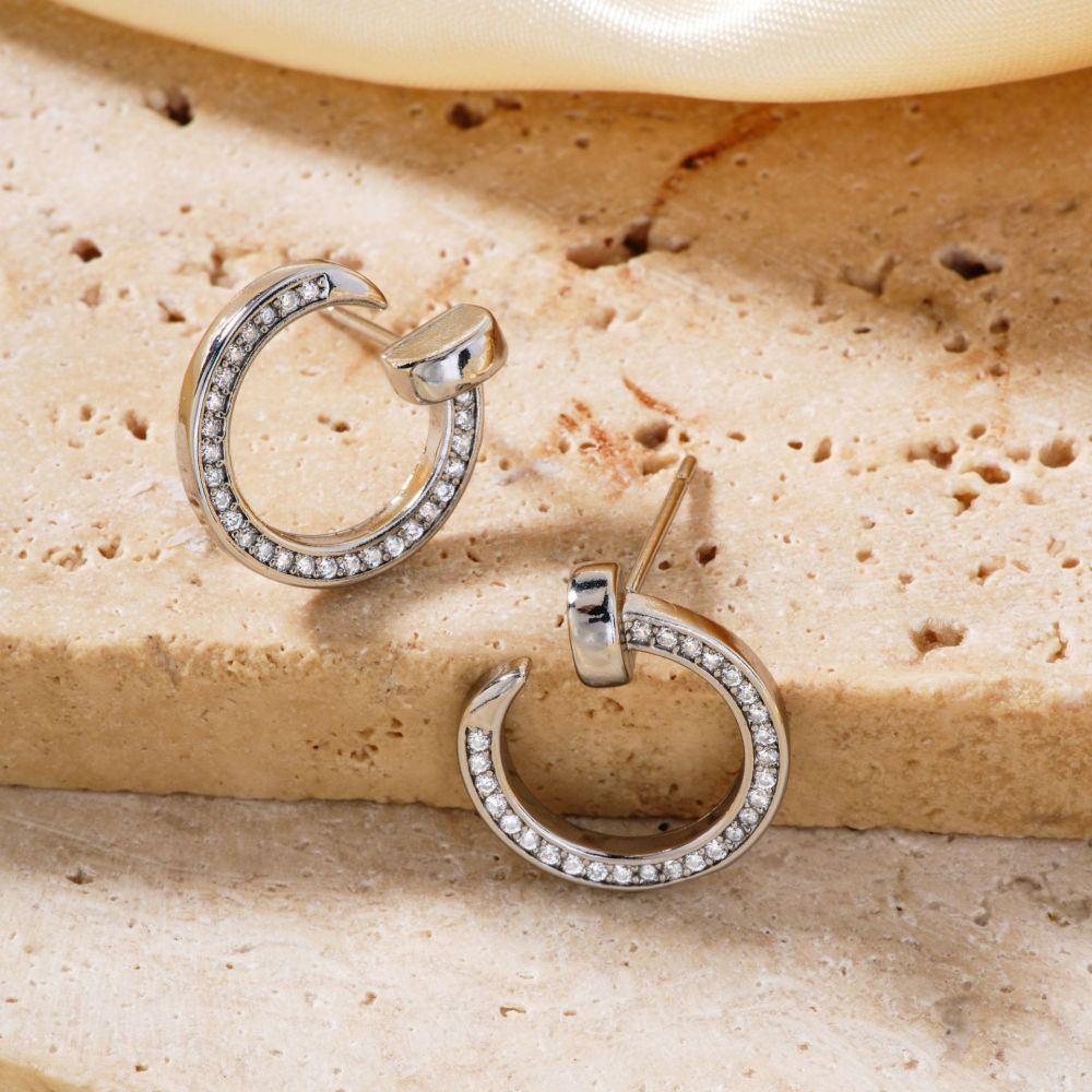 Joyas de cobre, micropavé de circonitas, pendientes de uñas, tendencias de moda, temperamento versátil, pendientes y pendientes  COPE/46-286