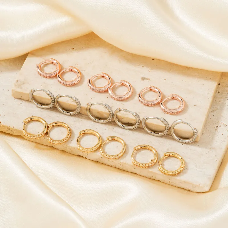 Joyas de cobre, micropavé de circonitas, nicho y únicos, pendientes unisex, pendientes estilo cool al por mayor  COPE/46-287