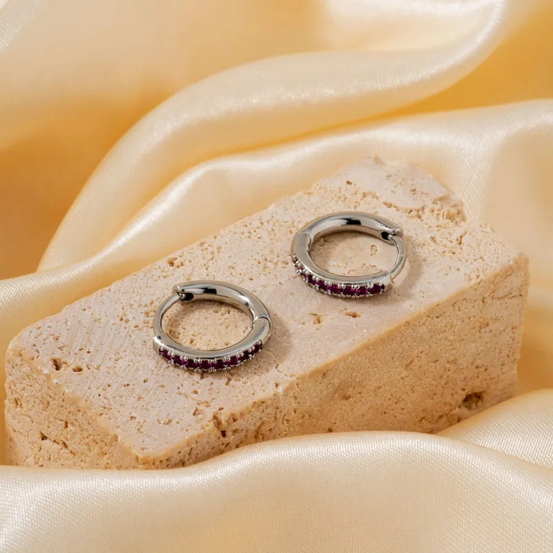 Joyas de cobre, micropavé de circonitas, nicho y únicos, pendientes unisex, pendientes estilo cool al por mayor  COPE/46-287