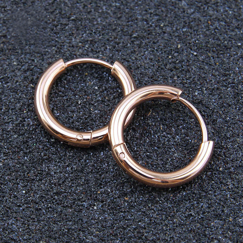 Pendientes de acero inoxidable de línea 2,5/2,0/1,6/3,0/4,0/5,0 pendientes redondos de oro pendientes redondos  ACRE/47-297