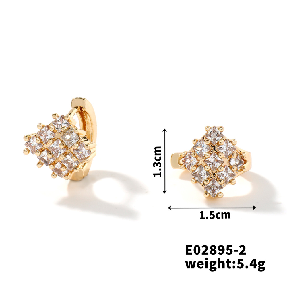 Joyería de cobre Pendientes de circonita micropavimentados Pendientes de viaje de moda de lujo ligeros y versátiles  COPE/46-293
