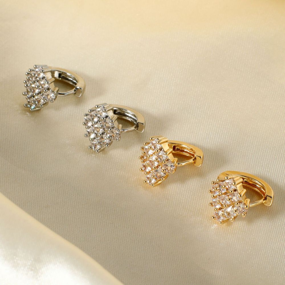 Joyería de cobre Pendientes de circonita micropavimentados Pendientes de viaje de moda de lujo ligeros y versátiles  COPE/46-293