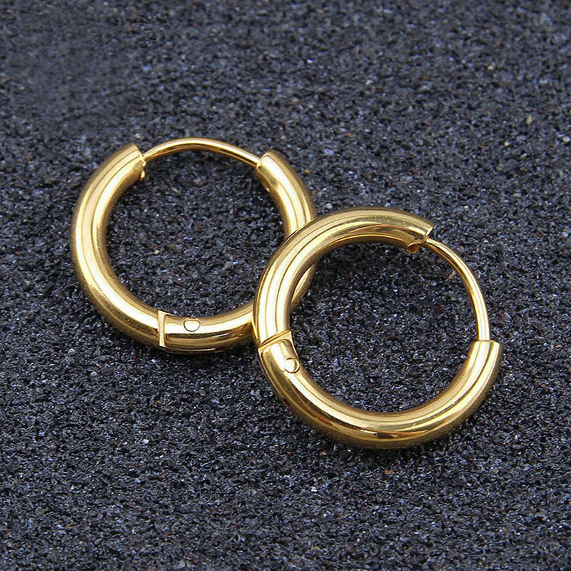 Pendientes de acero inoxidable de línea 2,5/2,0/1,6/3,0/4,0/5,0 pendientes redondos de oro pendientes redondos  ACRE/47-297