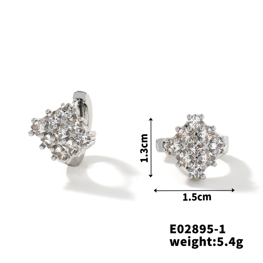 Joyería de cobre Pendientes de circonita micropavimentados Pendientes de viaje de moda de lujo ligeros y versátiles  COPE/46-293