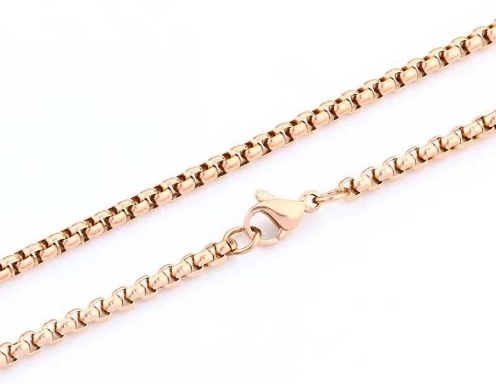 Cadena de suéter de perlas cuadradas, accesorios de cadena de suéter de cadena de acero de titanio Retro literario para hombres  ACRN/48-298