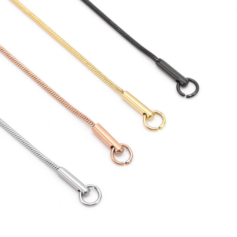 Cadena de serpiente cifrada, collar bañado en oro de 18K, cadena de hueso redondo de acero inoxidable, cadena de hueso de serpiente, collar de acero titanio, venta al por mayor sencilla y personalizada  ACRN/49-303
