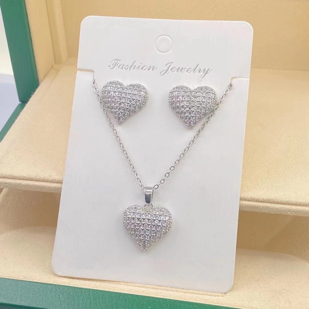 Joyas de cobre, cadena de acero de titanio, accesorios de cobre, diseño de nicho, circón con incrustaciones de diamantes, conjunto de joyas  COPSS/55-313