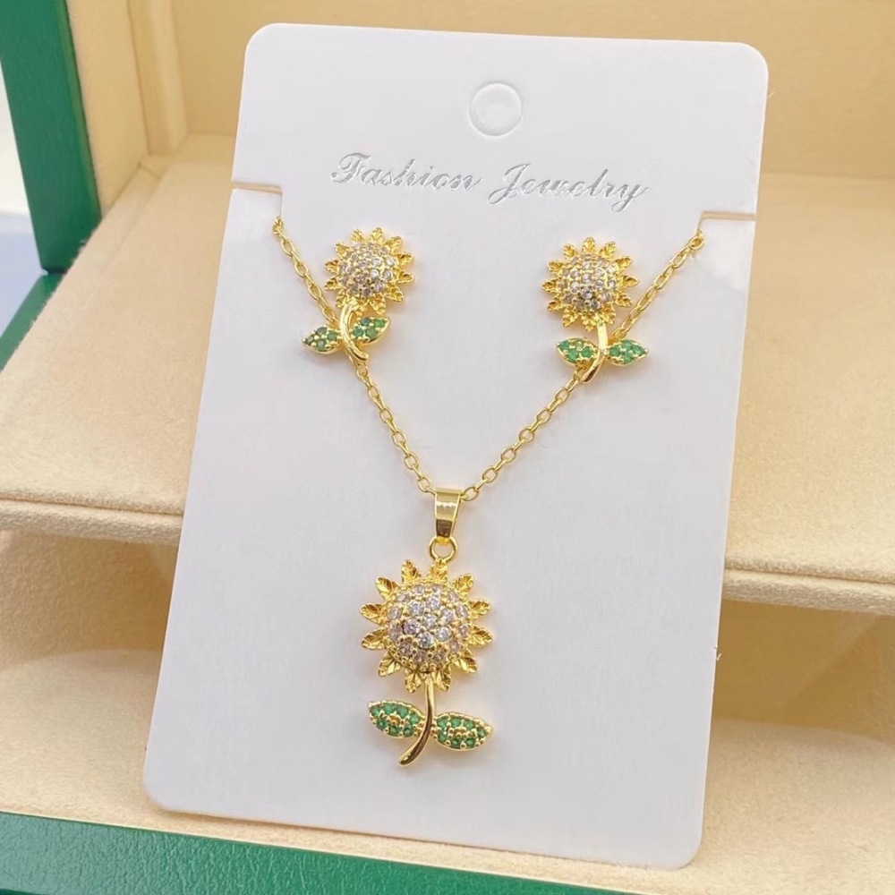 Joyas de cobre, cadena de acero de titanio, accesorios de cobre, diseño de nicho, circón con incrustaciones de diamantes, conjunto de joyas  COPSS/55-313