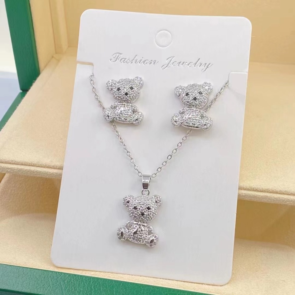Joyas de cobre, cadena de acero de titanio, accesorios de cobre, diseño de nicho, circón con incrustaciones de diamantes, conjunto de joyas  COPSS/55-313