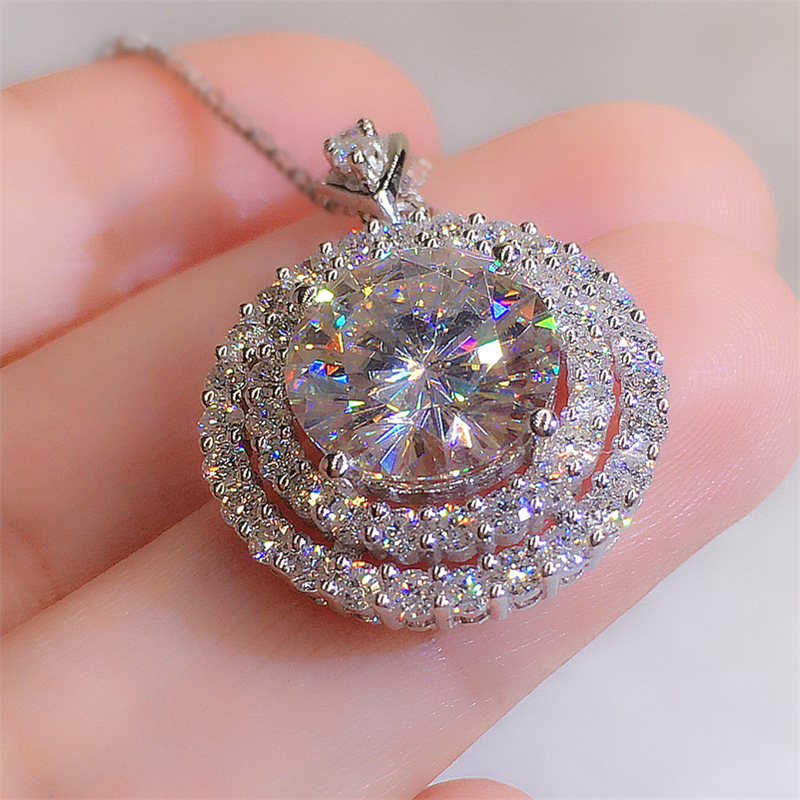 Joyas de cobre, diamantes simples en microengaste, collar platinado, joyería al por mayor  COPN/56-317