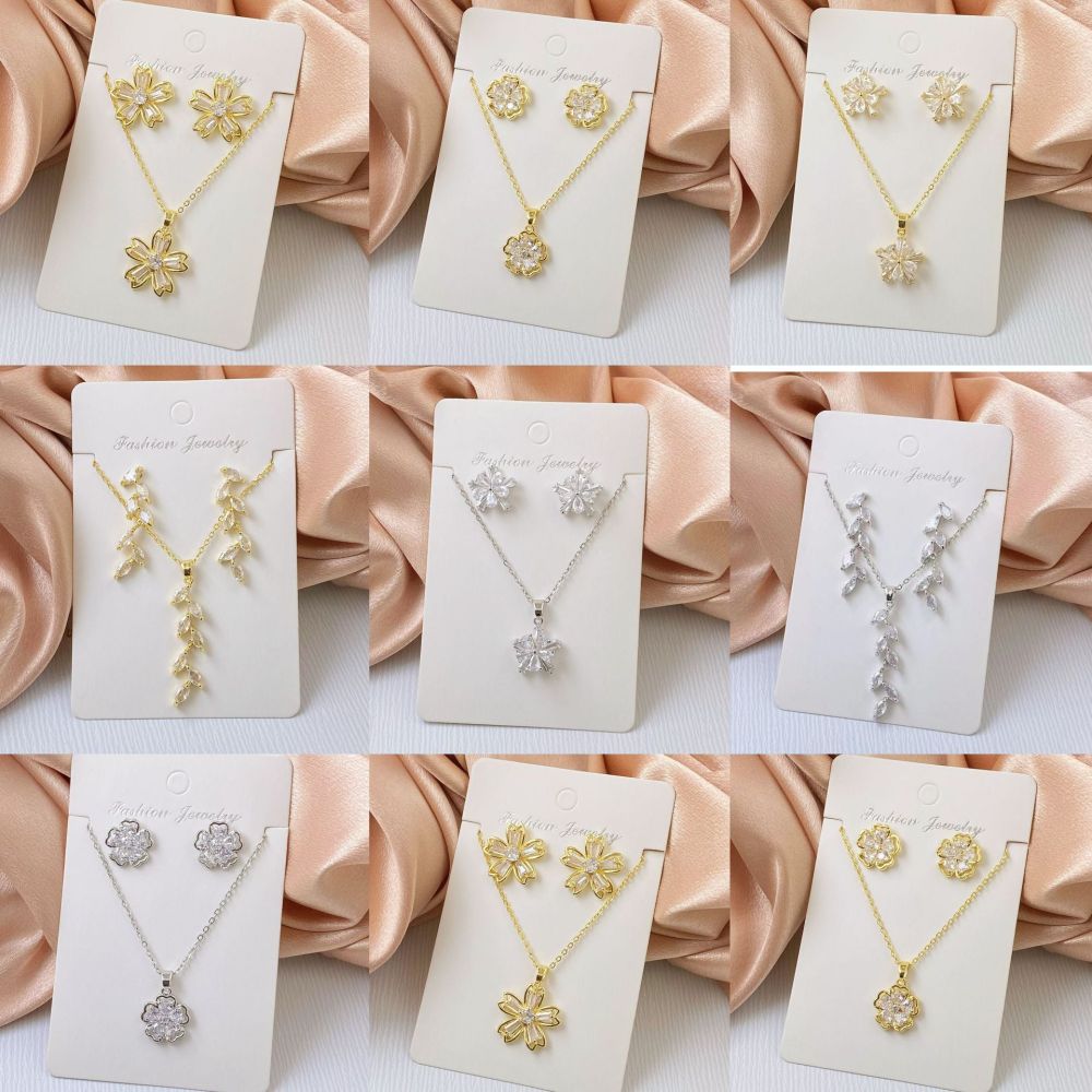 Joyas de cobre, cadena de acero de titanio, accesorios de cobre, diseño de nicho, circón con incrustaciones de diamantes, conjunto de joyas  COPSS/55-313