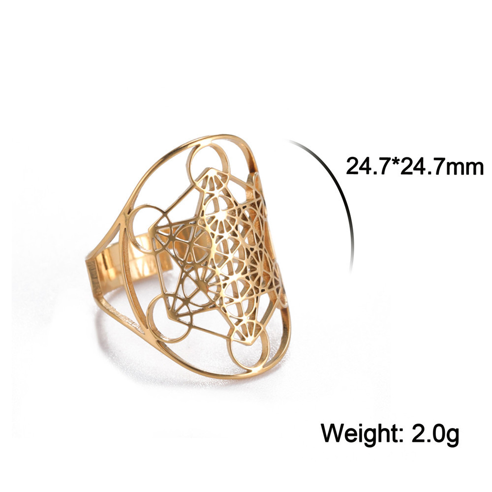 Acero inoxidable, tendencia personalizada, sentido retro de alta gama, flor de vitalidad hueca, arcángel pétalo  Anillos de hombre y mujer.  ACRR/58-325