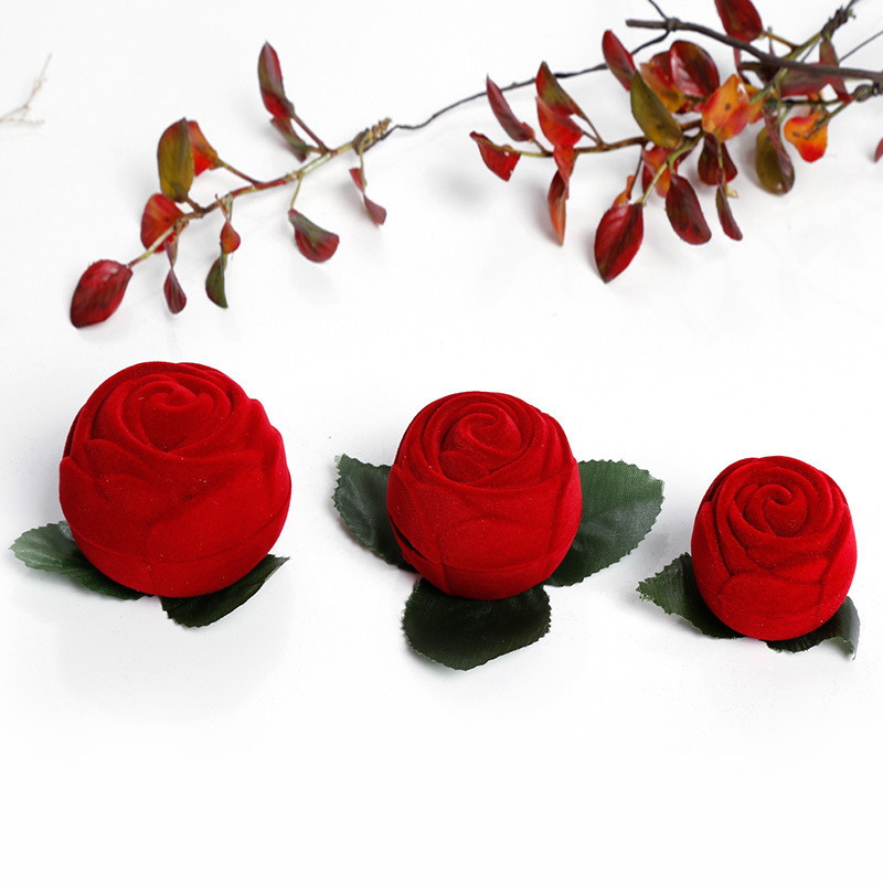 Rosa pequeña roja, caja para anillos, joyero, joyería de alta gama, romántico Día de San Valentín, caja de regalo  CEE/41-300