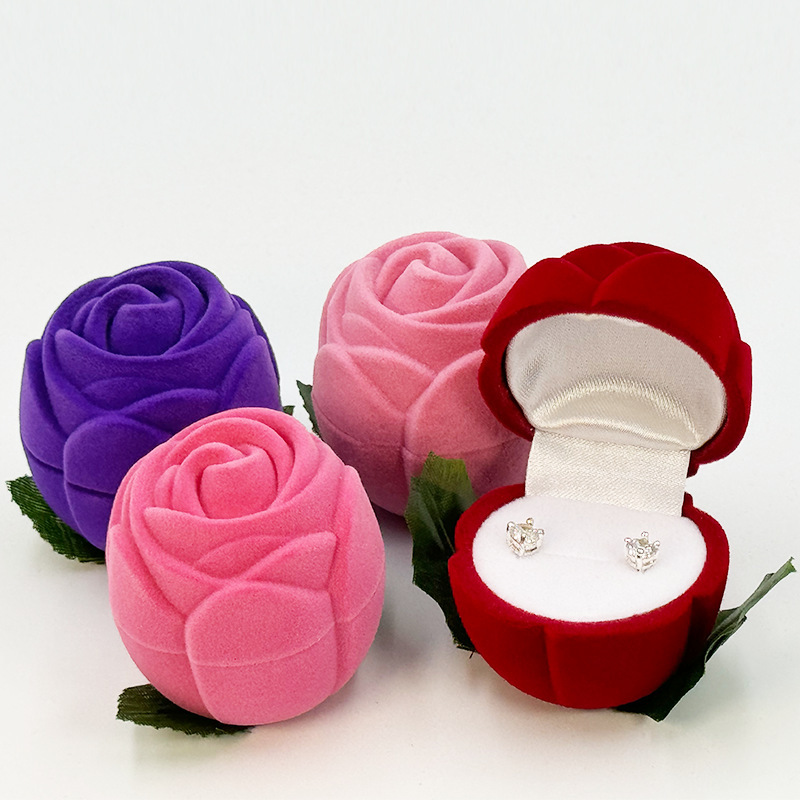 Rosa pequeña roja, caja para anillos, joyero, joyería de alta gama, romántico Día de San Valentín, caja de regalo  CEE/41-300