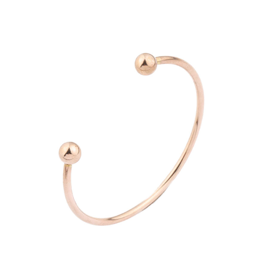 Pulsera de cuentas de bolas abiertas de acero inoxidable, alambre redondo, cuentas a juego para bricolaje, pulsera básica, 3 mm de espesor, 60 mm  ACRB/71-345