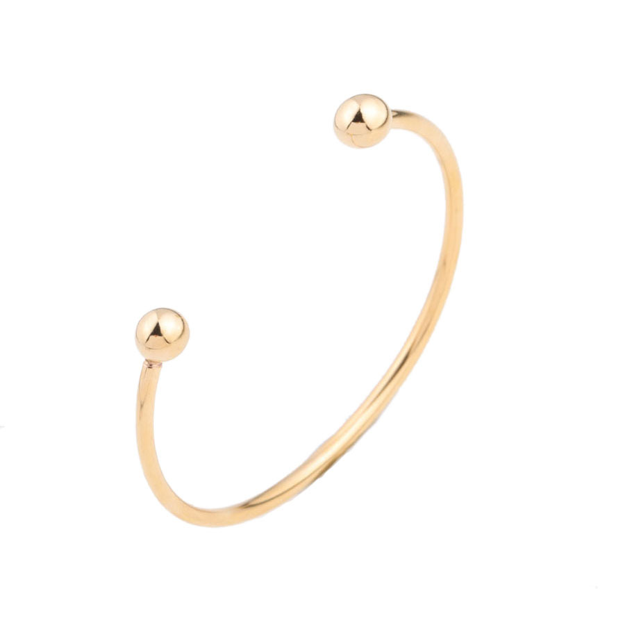 Pulsera de cuentas de bolas abiertas de acero inoxidable, alambre redondo, cuentas a juego para bricolaje, pulsera básica, 3 mm de espesor, 60 mm  ACRB/71-345