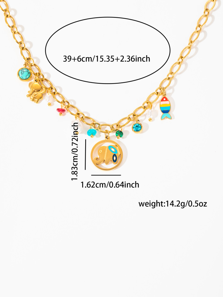 acero inoxidable / corazon / cruz / serpiente /perla / redondo / collar /juego /ACRN192-351