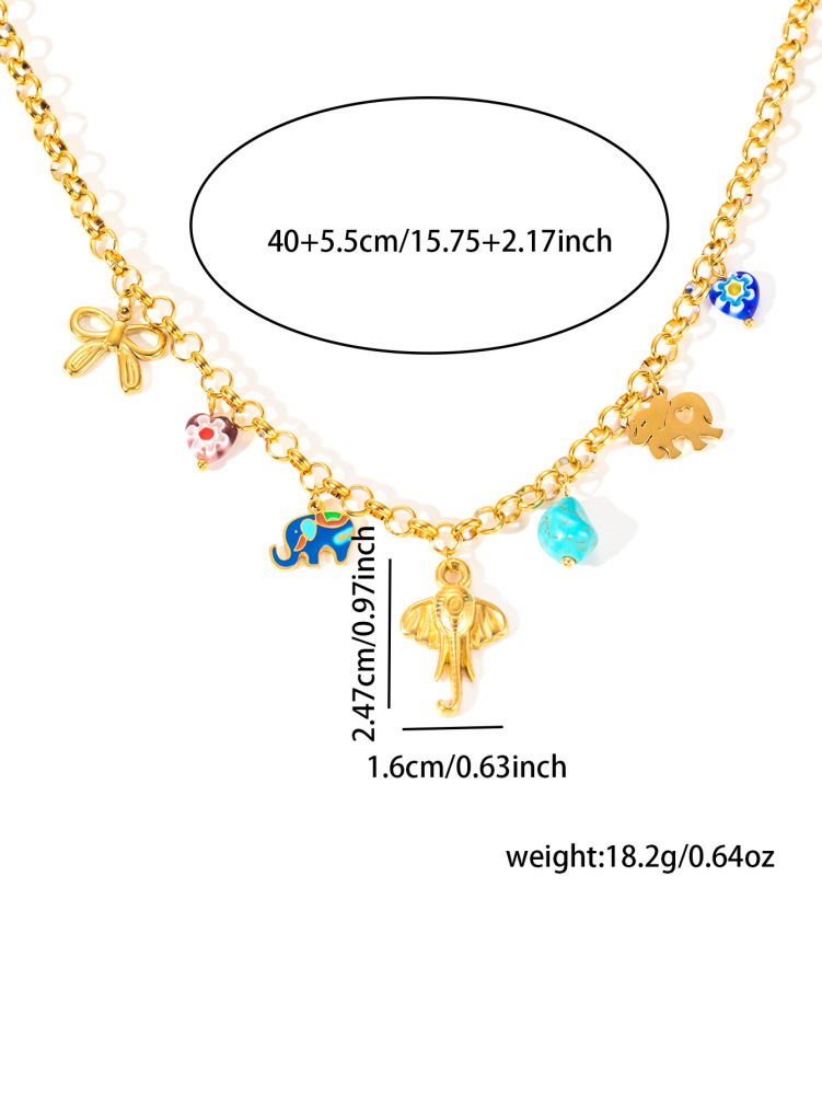 acero inoxidable / corazon / cruz / serpiente /perla / redondo / collar /juego /ACRN192-351
