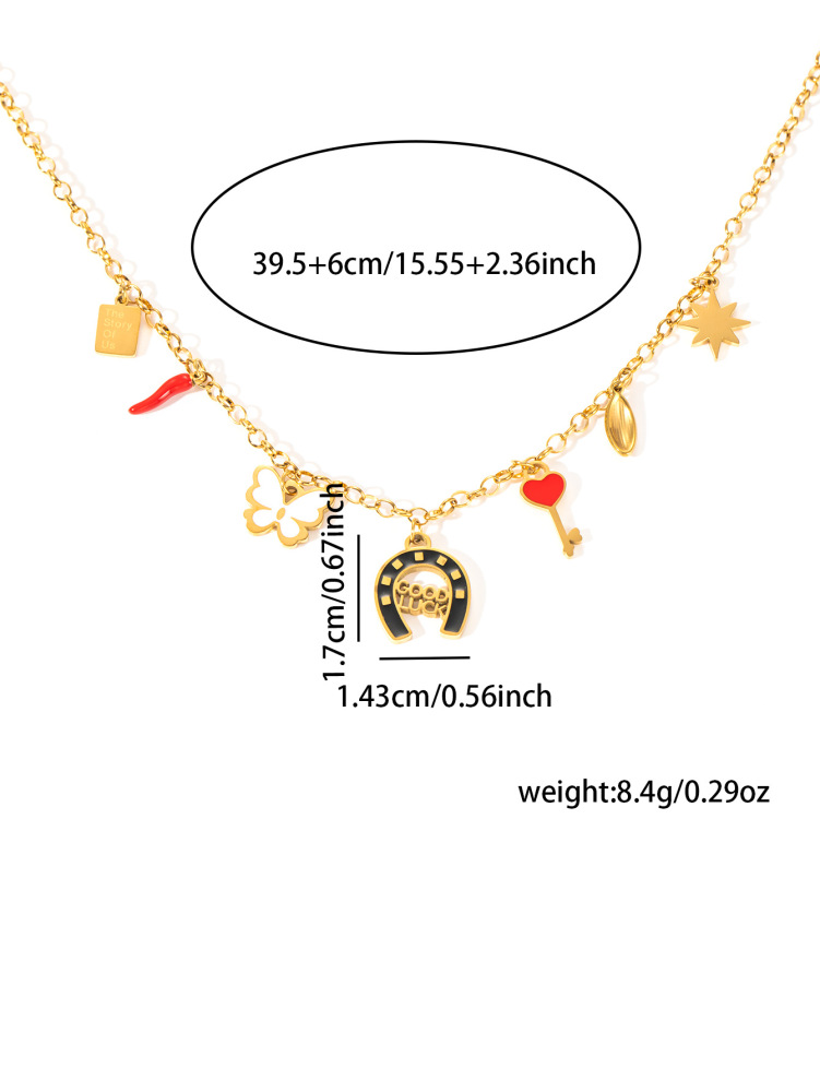 acero inoxidable / corazon / cruz / serpiente /perla / redondo / collar /juego /ACRN192-351